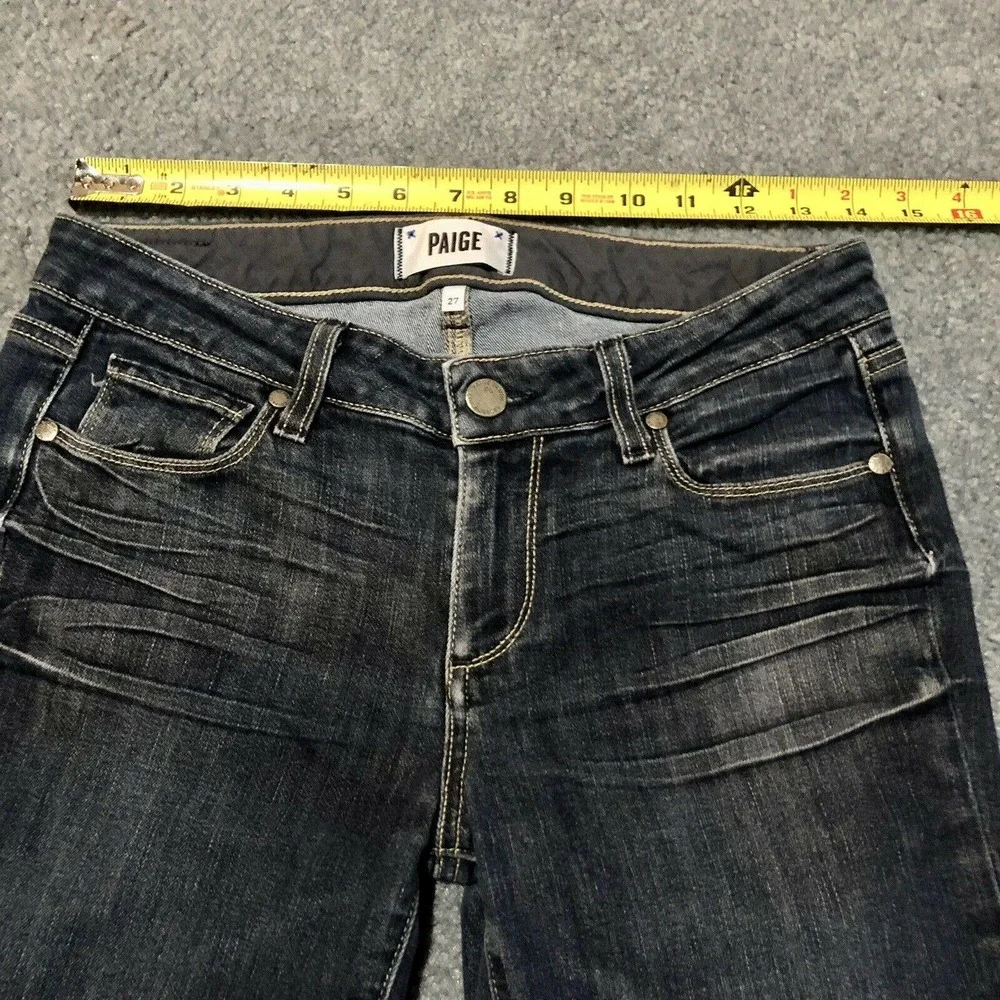 Paige Jeans 27 Skyline Straight Dark Blue Low Rise 30 Inseam Women’s - Picture 7 of 11
